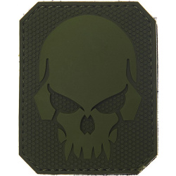 3D PVC Nášivka/Patch Pirate skull - zelená