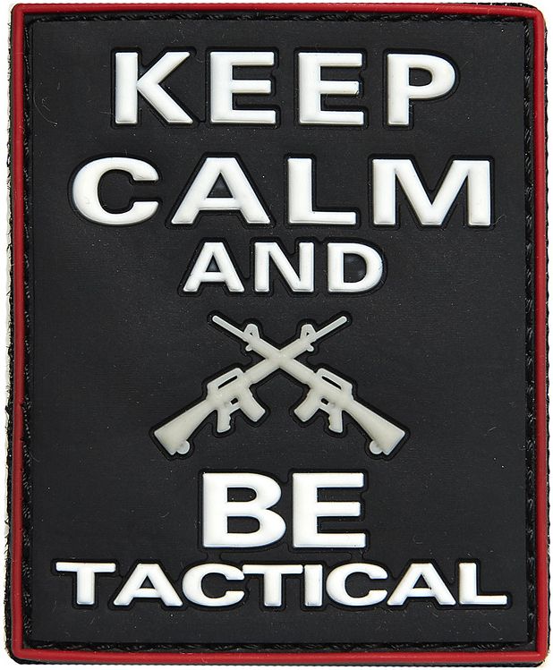 3D PVC Nášivka/Patch Keep calm and BE tactical - čierna