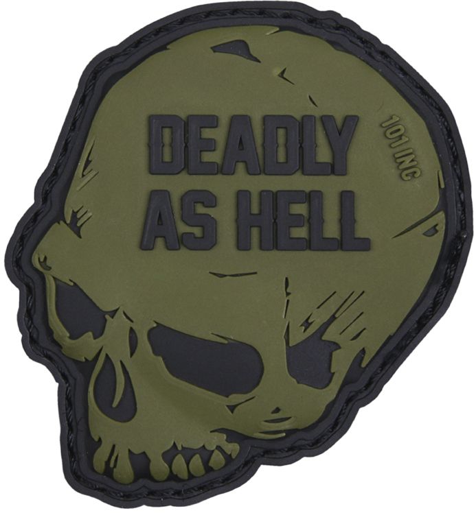 3D PVC Nášivka/Patch Deadly as hell - zelená