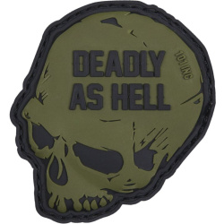 3D PVC Nášivka/Patch Deadly as hell - zelená