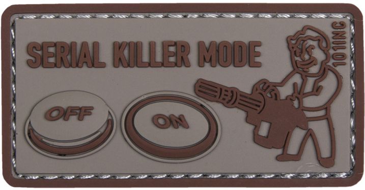 3D PVC Nášivka/Patch Serial killer - šedá