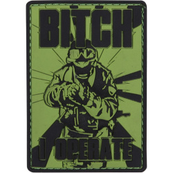 3D PVC Nášivka/Patch Bitch - zelená