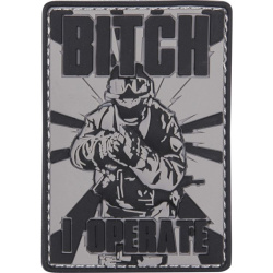 3D PVC Nášivka/Patch Bitch - šedá