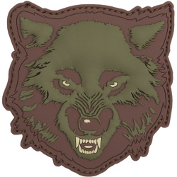 3D PVC Nášivka/Patch Wolf - zelená