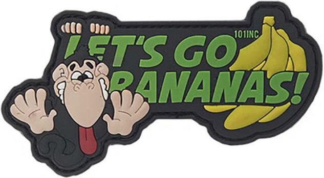 3D PVC Nášivka/Patch Let's go bananas - farebná