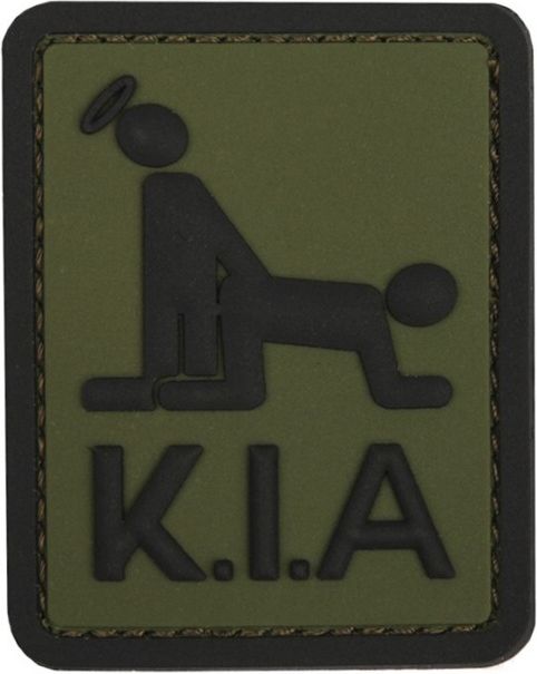 3D PVC Nášivka/Patch Killed in Action - zelená