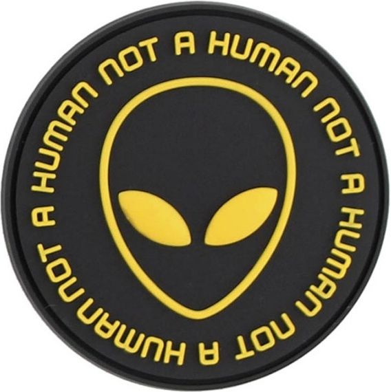 3D PVC Nášivka/Patch Not human čierna/žltá