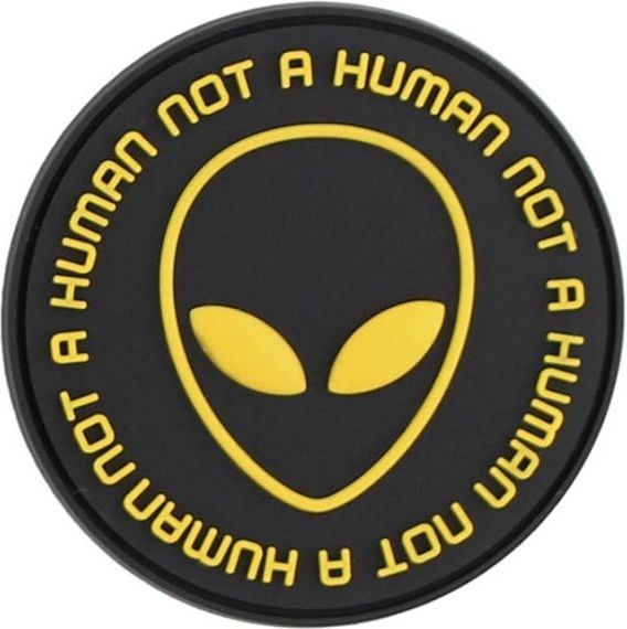 3D PVC Nášivka/Patch Not human čierna/žltá