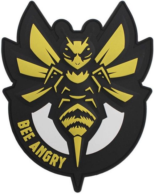 3D PVC Nášivka/Patch Bee Angry - žltá