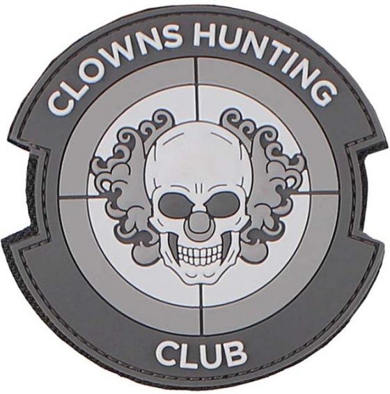 3D PVC Nášivka/Patch Clowns Hunting Club - šedá
