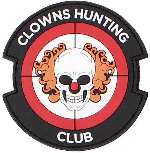 3D PVC Nášivka/Patch Clowns Hunting Club - červená