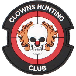 3D PVC Nášivka/Patch Clowns Hunting Club - červená