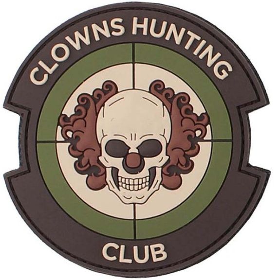 3D PVC Nášivka/Patch Clowns Hunting Club - multi