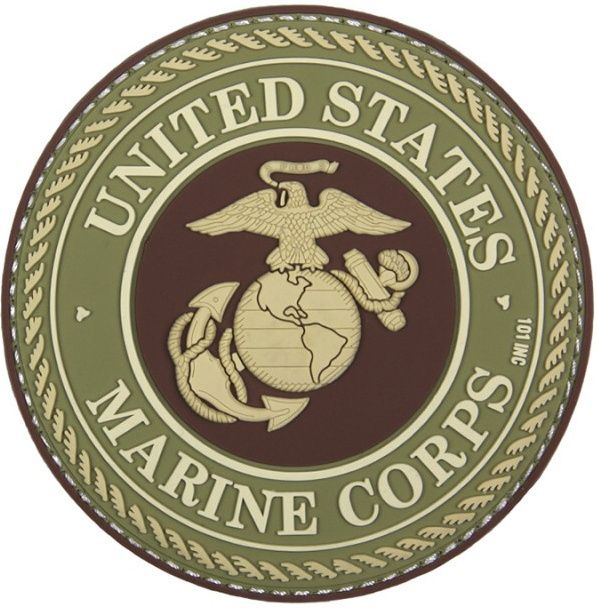 3D PVC Nášivka/Patch United States Marine Corps - hnedá