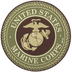 3D PVC Nášivka/Patch United States Marine Corps - hnedá