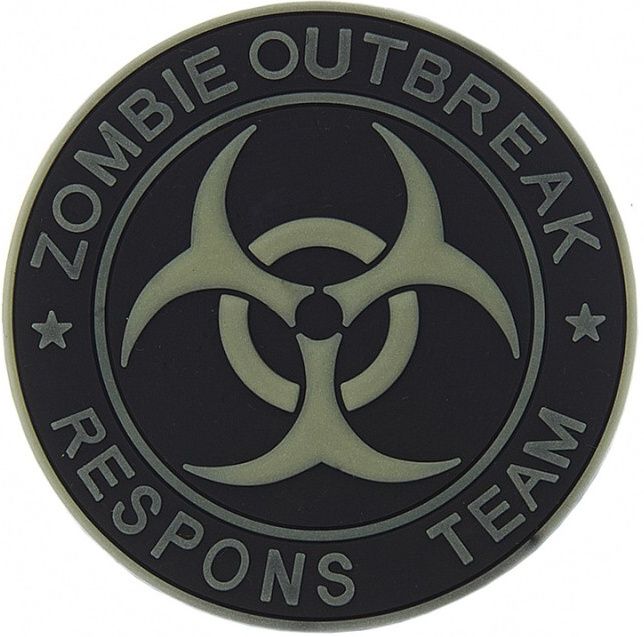 3D PVC Nášivka/Patch Zombie outbreak respons team - čierna