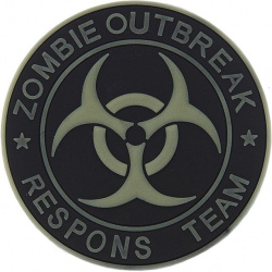 3D PVC Nášivka/Patch Zombie outbreak respons team - čierna