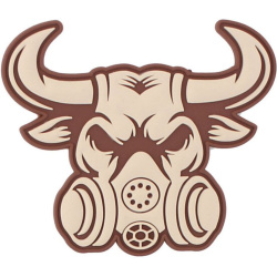 3D PVC Nášivka/Patch Gasmask Bull - piesková