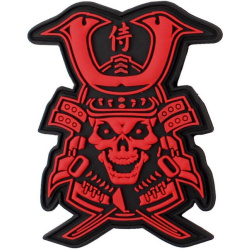 3D PVC Nášivka/Patch Samurai skull - červená