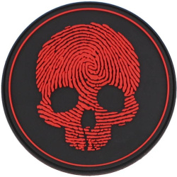 3D PVC Nášivka/Patch Fingerprint - červená