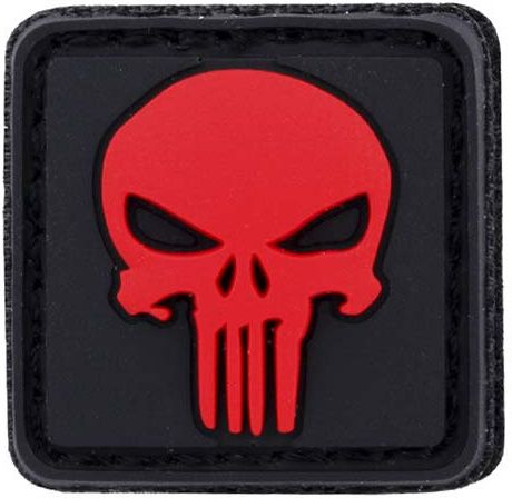 3D PVC Nášivka/Patch Punisher - červená/čierna