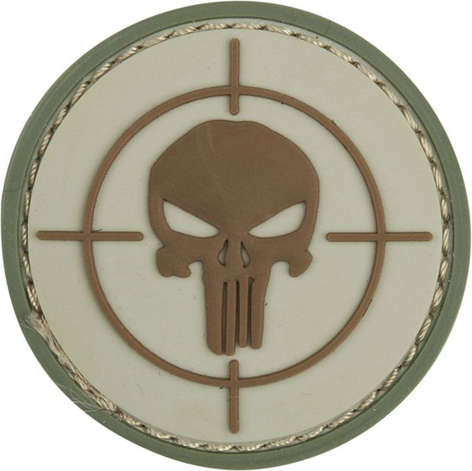 3D PVC Nášivka/Patch Punisher sight - hnedá