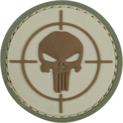 3D PVC Nášivka/Patch Punisher sight - hnedá