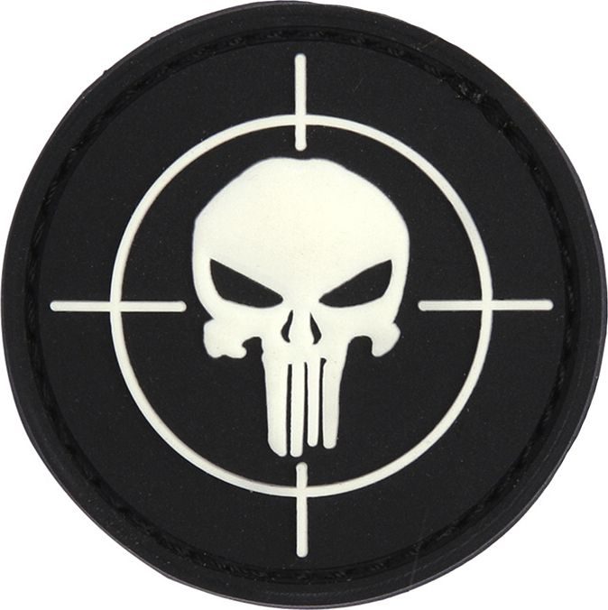 3D PVC Nášivka/Patch Punisher sight - čierna/biela