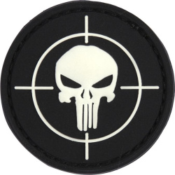 3D PVC Nášivka/Patch Punisher sight - čierna/biela