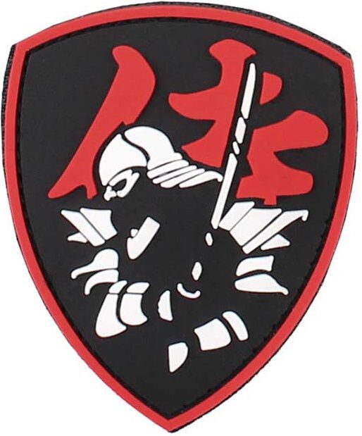 3D PVC Nášivka/Patch Samurai Shield - červená