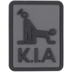 3D PVC Nášivka/Patch Killed in Action - šedá/čierna