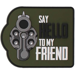3D PVC Nášivka/Patch Hello to my friend - zelená