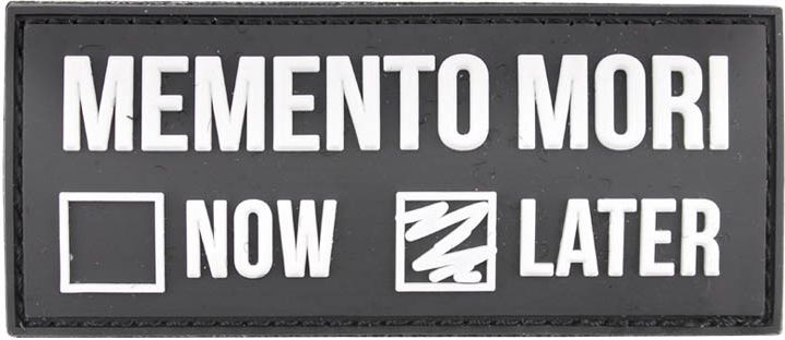 3D PVC Nášivka/Patch Memento Mori later - čierna