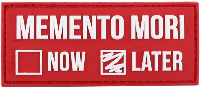 3D PVC Nášivka/Patch Memento Mori later - červená