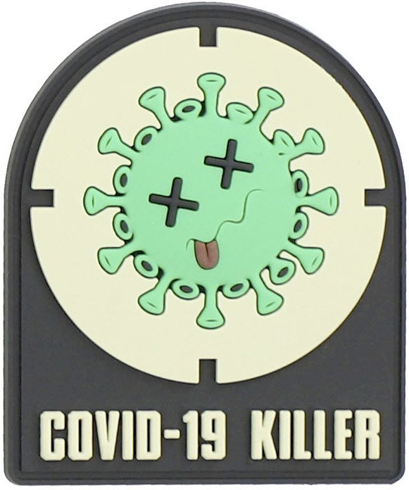 3D PVC Nášivka/Patch Covid-19 killer - farebná