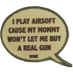 3D PVC Nášivka/Patch I play airsoft - piesková