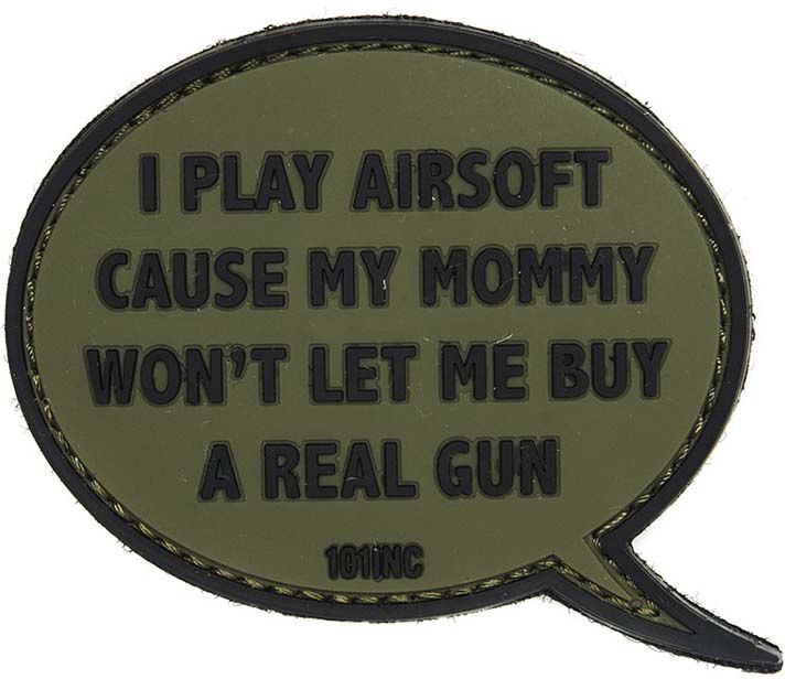 3D PVC Nášivka/Patch I play airsoft - zelená