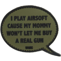 3D PVC Nášivka/Patch I play airsoft - zelená