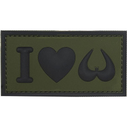 3D PVC Nášivka/Patch I love boobies - zelená