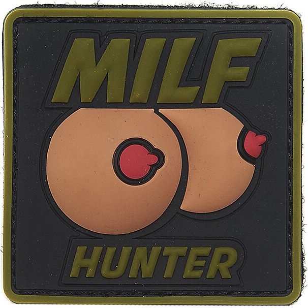 3D PVC Nášivka/Patch Milf hunter - zelená