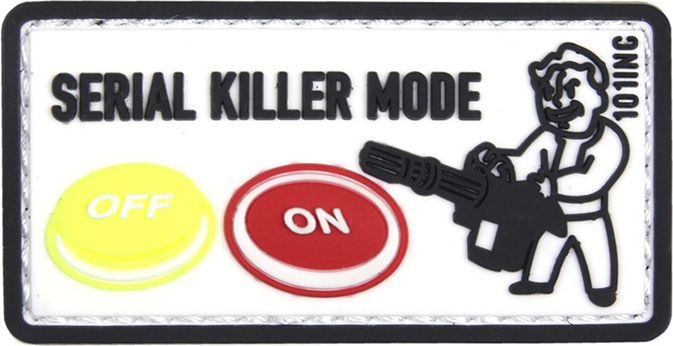 3D PVC Nášivka/Patch Serial killer - biela