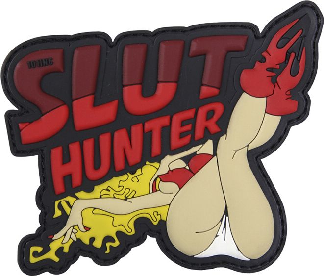 3D PVC Nášivka/Patch Slut hunter - červená