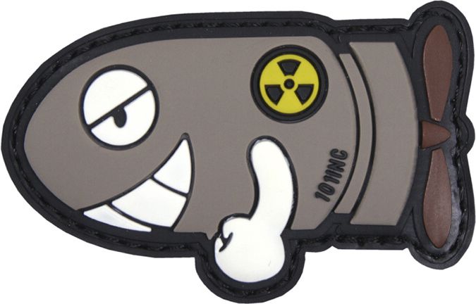 3D PVC Nášivka/Patch Funny torpedo - šedá