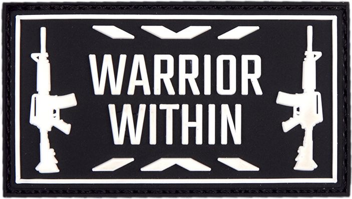 3D PVC Nášivka/Patch Warrior within - čierna