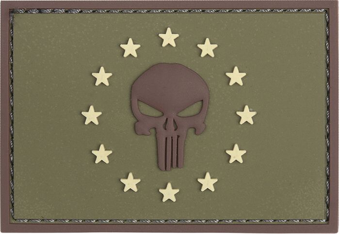 3D PVC Nášivka/Patch Punisher EU - zelená