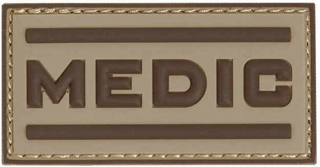 3D PVC Nášivka/Patch Medic - desert