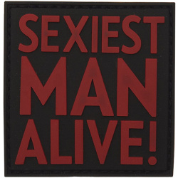 3D PVC Nášivka/Patch Sexiest man alive - black/red