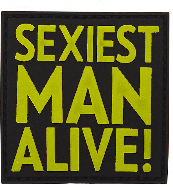 3D PVC Nášivka/Patch Sexiest man alive - black/yellow