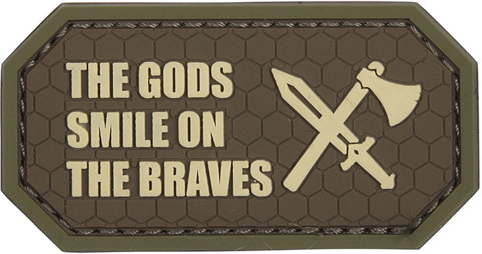 3D PVC Nášivka/Patch The Gods smile on the braves - brown/green