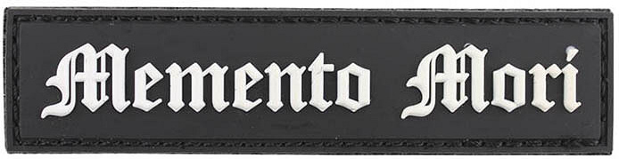 3D PVC Nášivka/Patch Memento Mori (stripe) - black/white